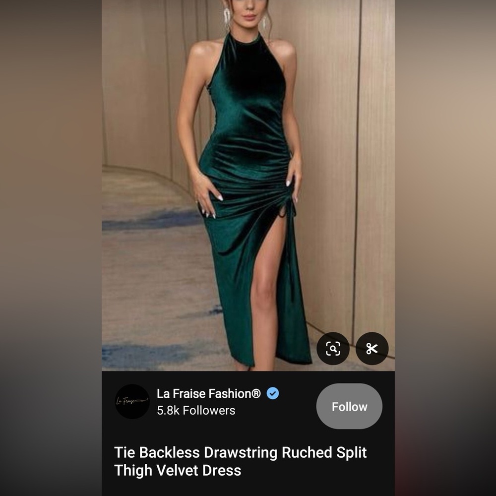 Velvet Halter Neck Dress